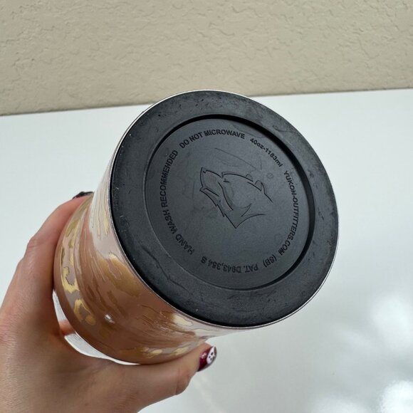 Bucees Yukon Outfitters Buc-ee’s Rose Gold Cheetah 40oz Tumbler Handle Viral EUC - Picture 7 of 8